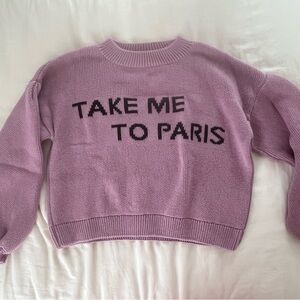 Anthropologie Purple Puff Sleeve Sweater